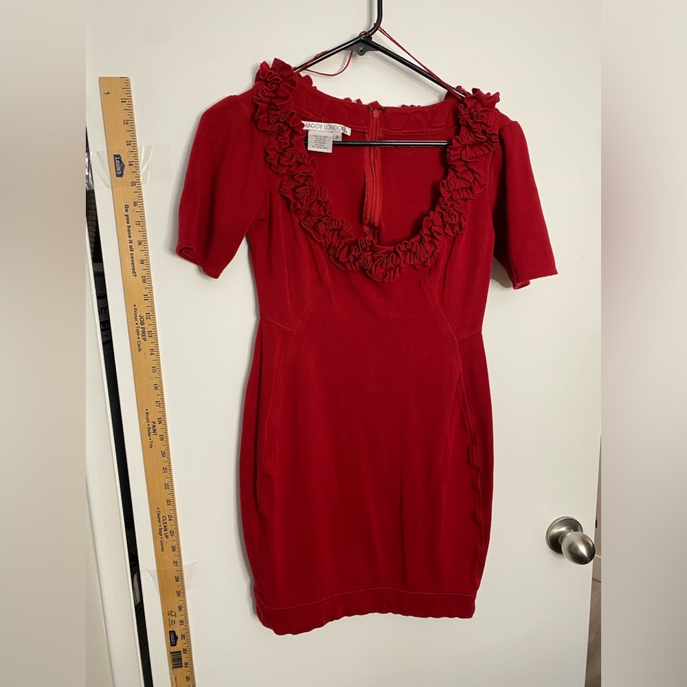 Maggy London Ruffle Scoop Neck Mini - 2